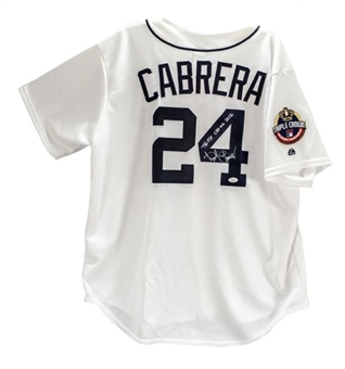 Miguel Cabrera Signed Detroit Tigers Home White Jersey w/ "2012 Triple Crown" Inscription